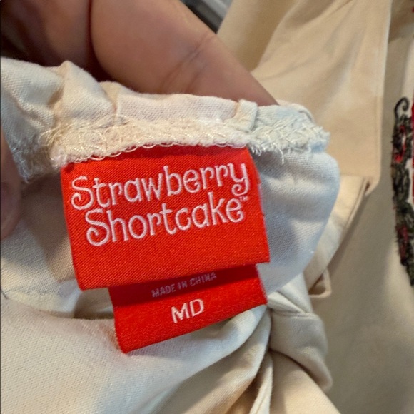 Boxlunch Exclusive - Strawberry Shortcake Ruffled Tie back women's Blouse - Picture 8 of 11